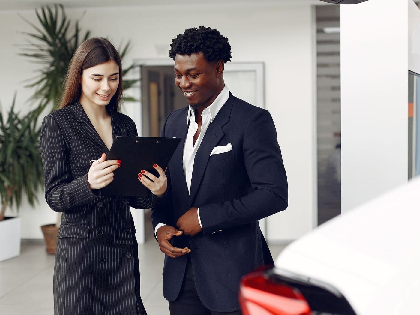 Jessica, the Ganley Protect assistant, in a dealership showroom